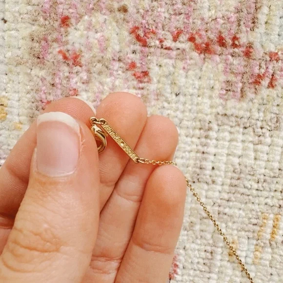 Woman’s White & Gold Clover Necklace - Picture 2 of 3